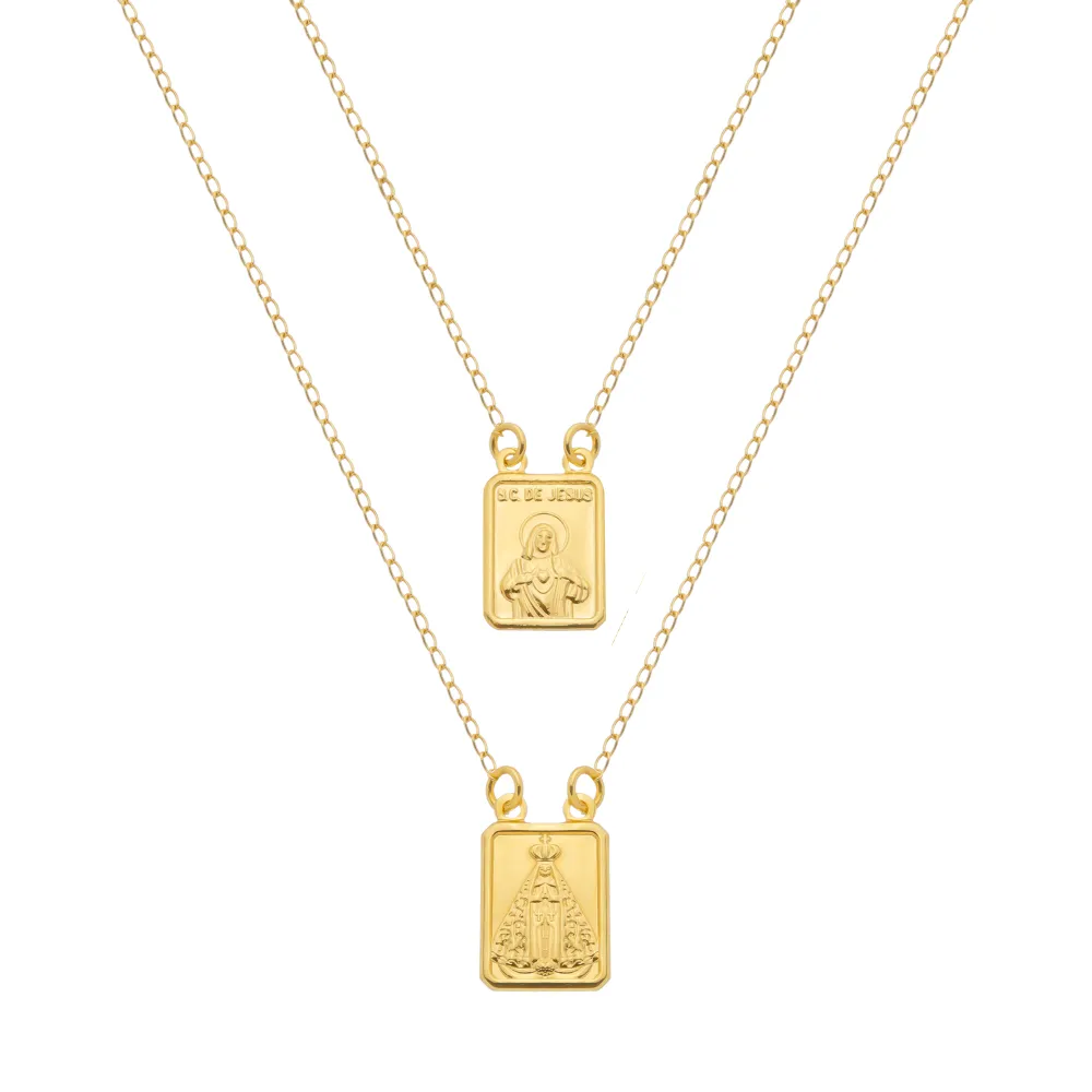 Escapulário Dourado Masculino Tradicional